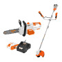 Pachet - Gospodarul Eficient { Motocoasa RURIS 3024e + Electroferastrau RURIS 2524e + Kit acumulator + incarcator RURIS Alfa Up 2424e} 