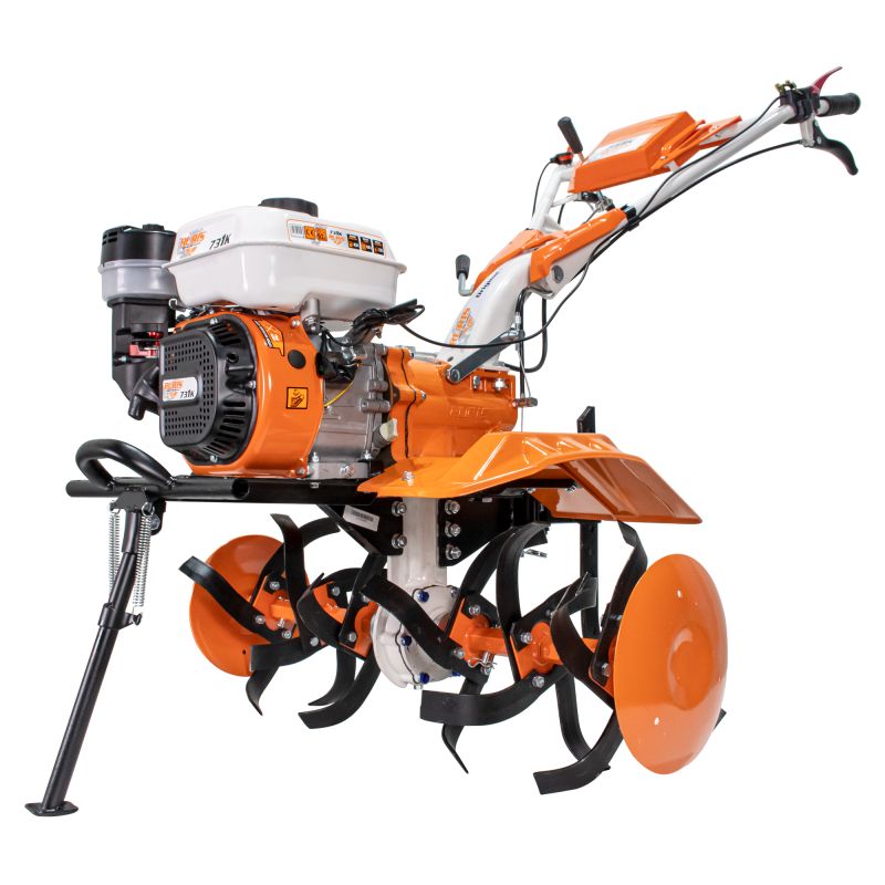 Motosapatoare RURIS 731ACC1 + roti cauciuc 5.00-8+rarita+plug+adaptor+dispozitiv scos cartofi+roti metalice 400 fara manicot+cultivator+set contragreutati 10kg 8.5 CP