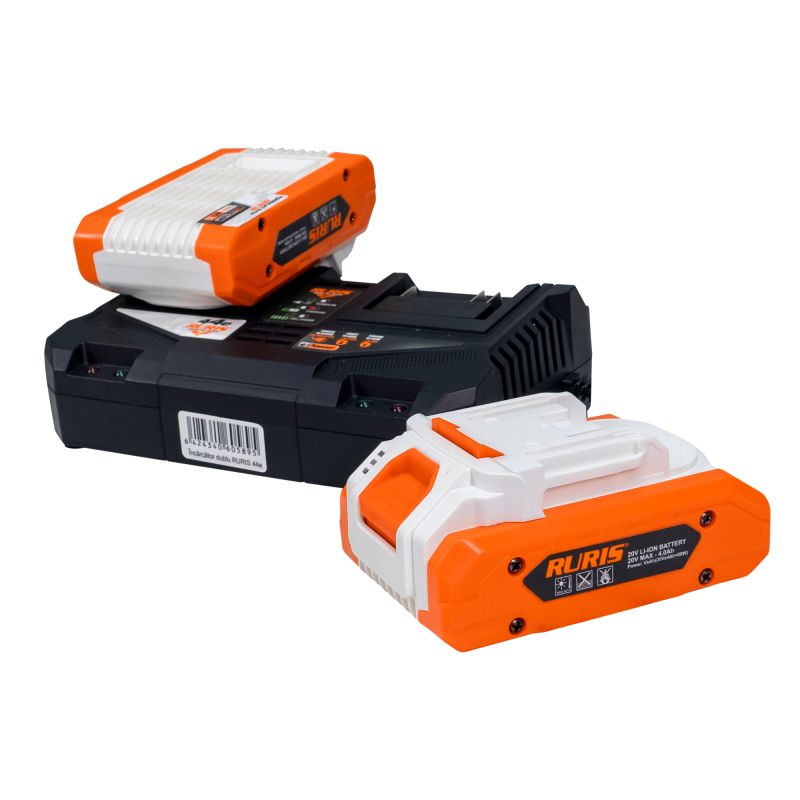 Kit 2 acumulatori + incarcator dublu RURIS Alfa UP 4444e 20 V