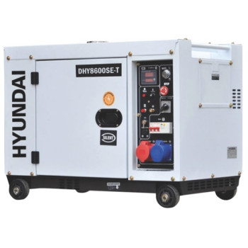 7.9 kW Generator de curent TRIFAZICcu motor diesel Hyundai DHY8600SE-T