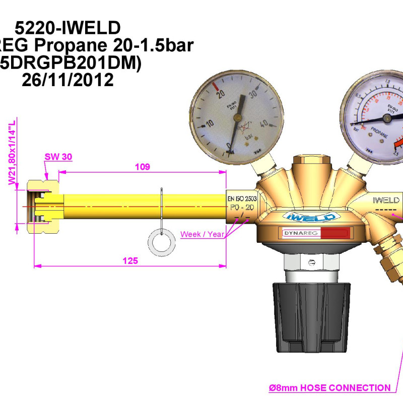 Reductor Propan 20/1,5bar