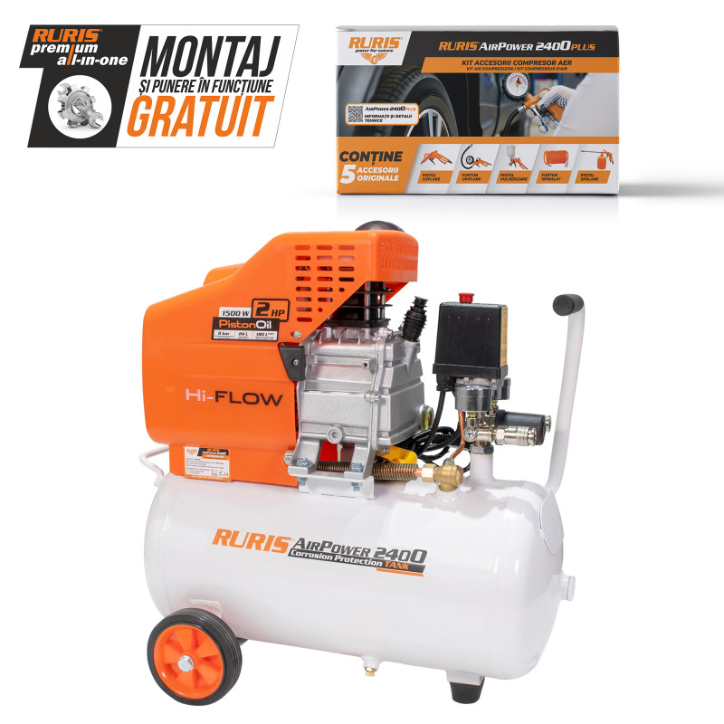 Compresor Ruris Airpower2400plus + kit airpower2400plus