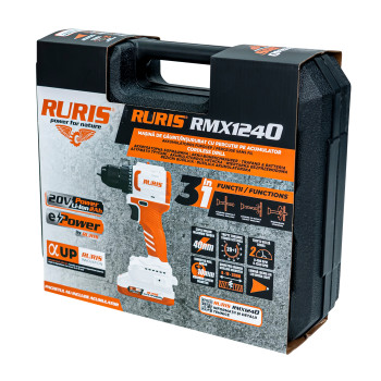 Masina de gaurit/insurubat pe acumulator RURIS RMX 1240 POWER ALFA UP {contine acumulator+incarcator}